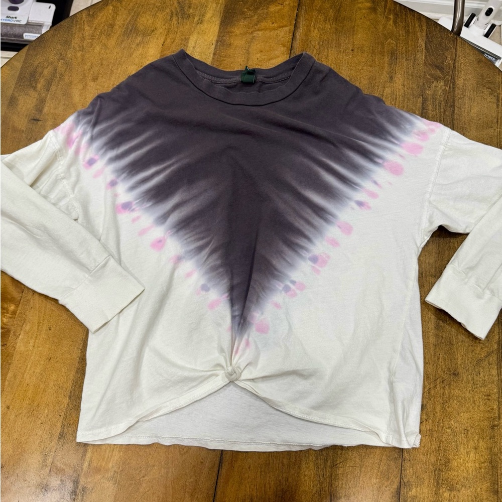 Wild Fable Black and Pink Tie-Dye Long Sleeve Top